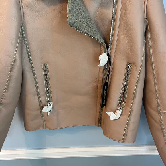 Blank NYC NEW Bonded Faux Shearling Moto Biker Jacket Size Small - Picture 4 of 12